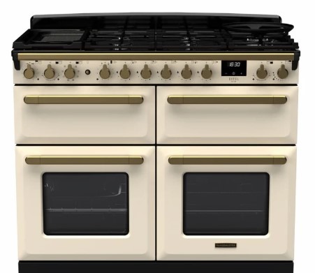 Rangemaster Cream Esdlb110dfppcr/Ab1 Estel Deluxe 110Cm Dual Fuel Pale /Antique Brass
