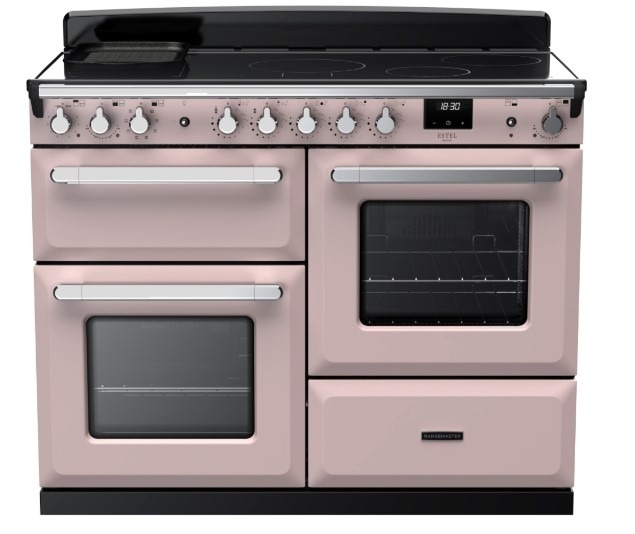 Rangemaster Pink Estel Deluxe Esdlo110eipppk/Cm1 110Cm Induction Range Cooker Pale / Chrome