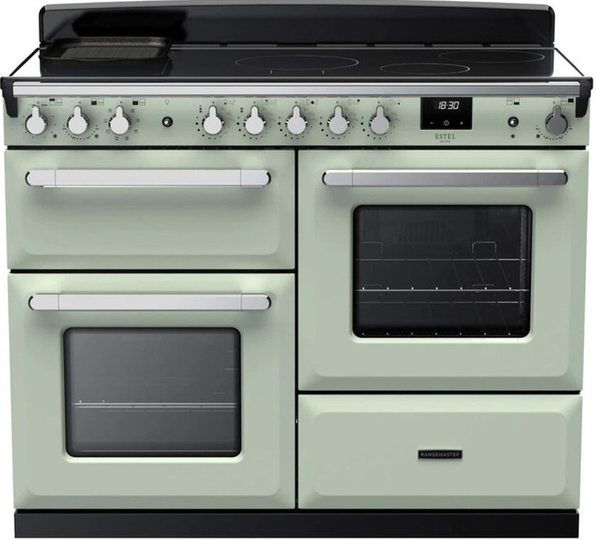 Rangemaster Estel Deluxe Esdlo110eipmnt-Cm1 110Cm Wide Induction Range Cooker - Mint / Chrome