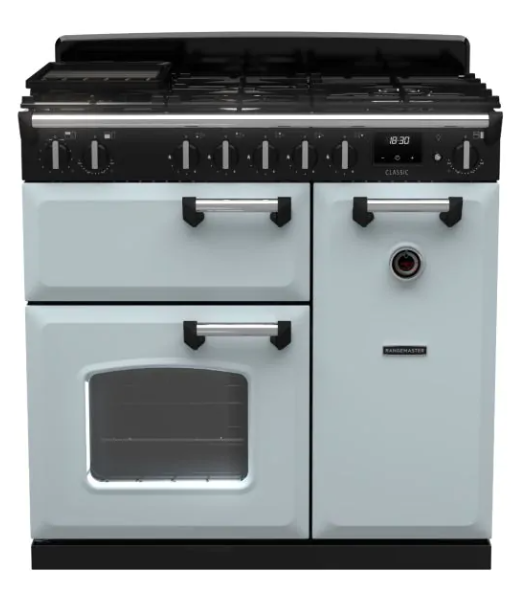 Rangemaster CL90DFPMSB/CM1 14153 New Classic 90 Dual Fuel Misty Blue Chrome - Image 4