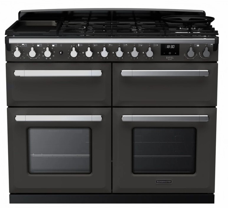 Rangemaster Estel Deluxe 110Cm Dual Fuel Range Cooker In Slate / Chrome Trim Esdlb110dfpslt/Cm1 - Image 3