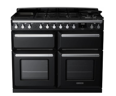 Rangemaster Estel Deluxe 110cm Dual Fuel Range Cooker - 7 Gas Burners - Multifunction Oven - Black - Image 4