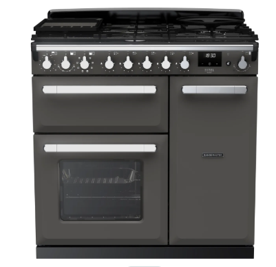 Rangemaster Estel Deluxe 90Cm Dual Fuel Range Cooker In Slate / Chrome Trim Light Esdl90dfpslt/Cm1 - Image 4