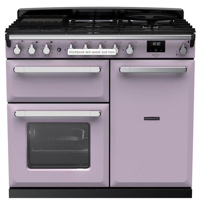 Rangemaster Estel Deluxe 100cm Dual Fuel Heather/Chrome