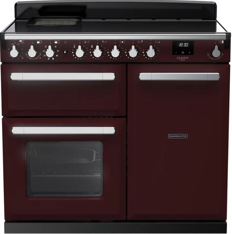 Rangemaster Bordeaux Estel Deluxe Esdl100eipbor/Cm1 100Cm Wide Induction Range Cooker - / Chrome