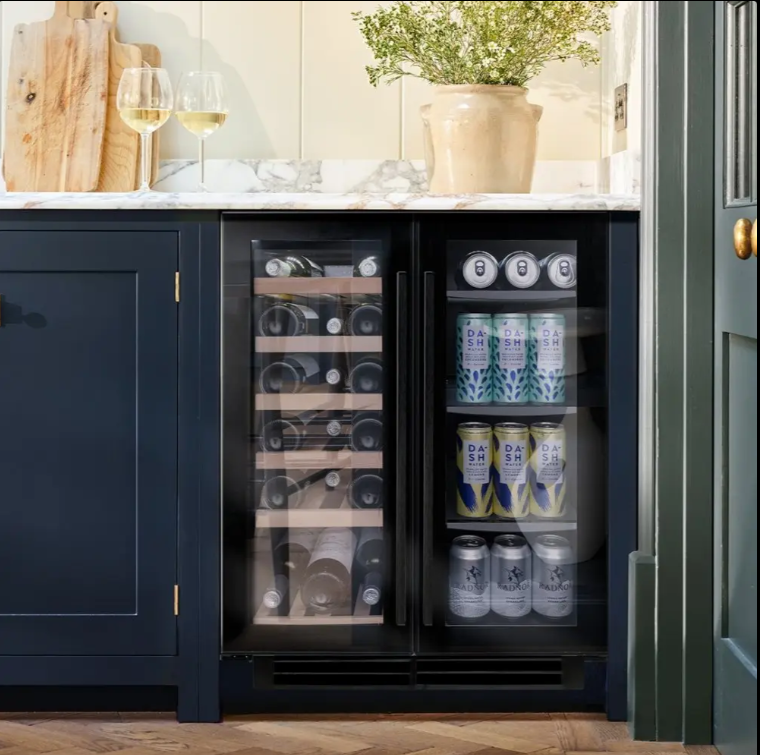 Caple Black Wi6235bg Undercounter Dual Zone Side By Side Wine Cooler