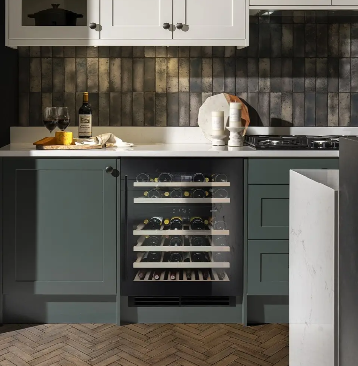 Caple Black Wi6155bg Sense Premium Undercounter Dual Zone Glass Wine Cooler