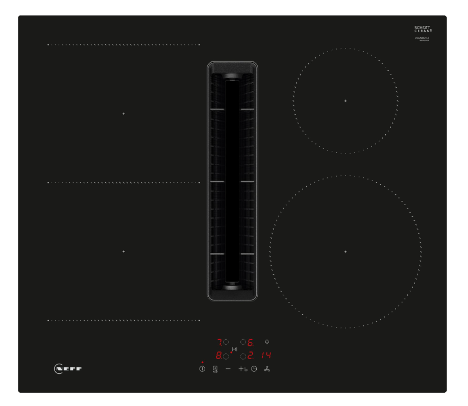 Neff Black V56nbs1l0 N50 60Cm Venting Induction Hob With Flex Zone