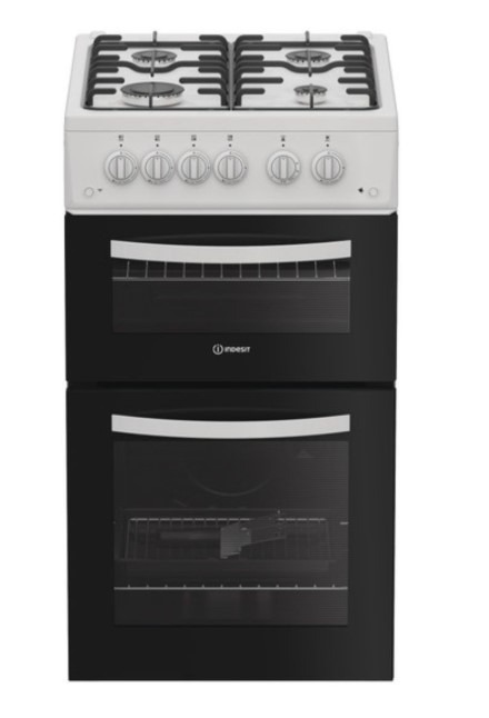 Indesit White Itg5gmw 50Cm Gas Twin Cooker