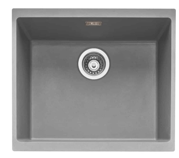 Caple Grey Leesti 500 Inset Or Undermount Granite Sink Pebble