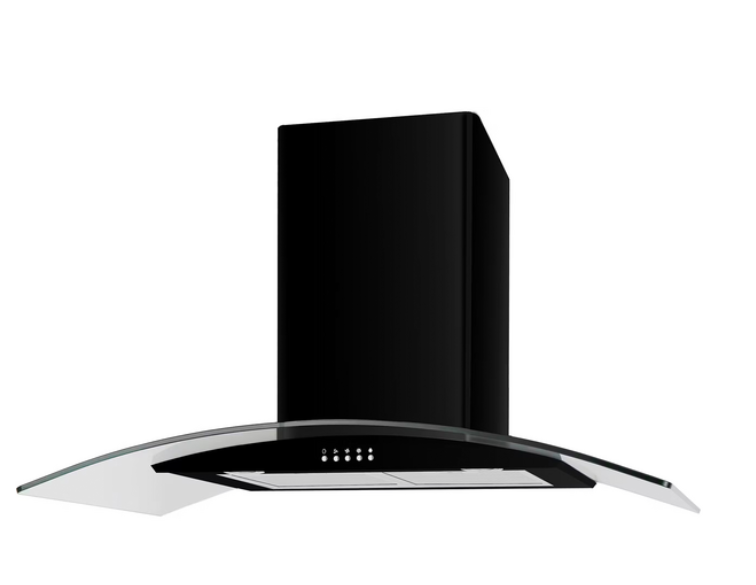 Cata Black Ubscg90bk 90Cm Curved Glass Cooker Hood