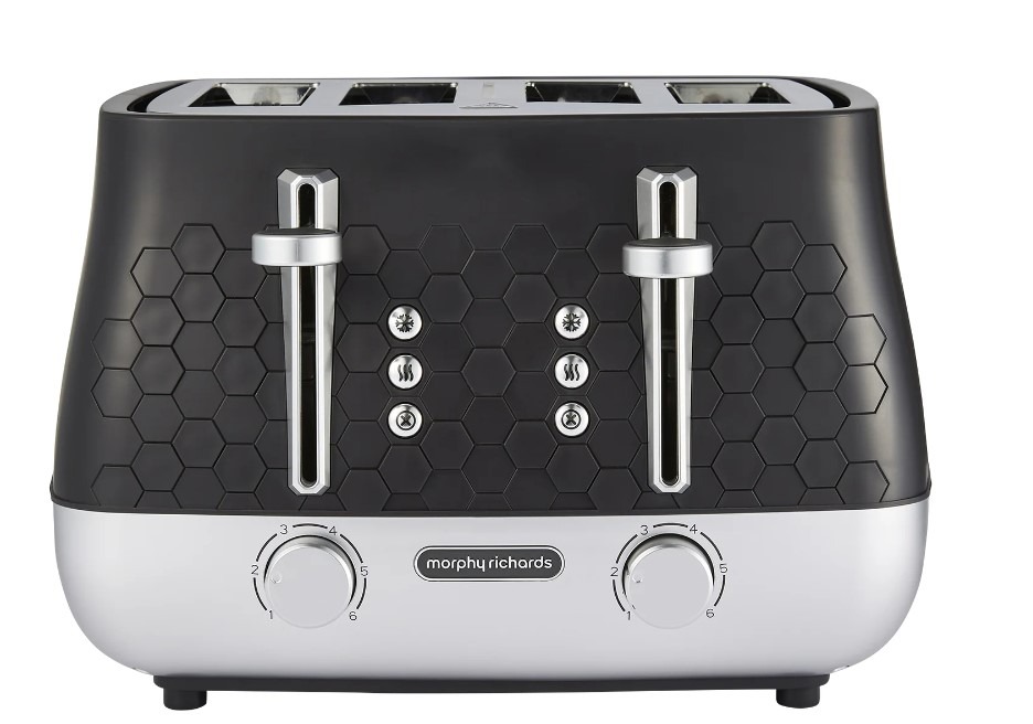 Morphy Richards Black 243020 Cassini 4-Slice Toaster - Moonless Night