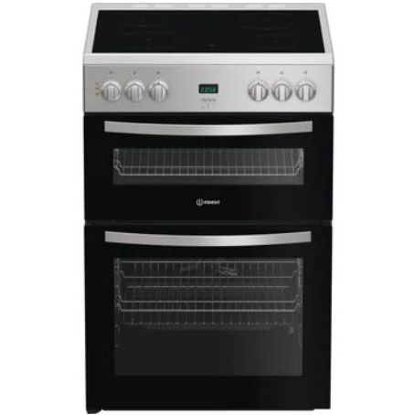 Indesit Silver Ide6vdcs1 - Electric Double Cooker - 60Cm Ceramic