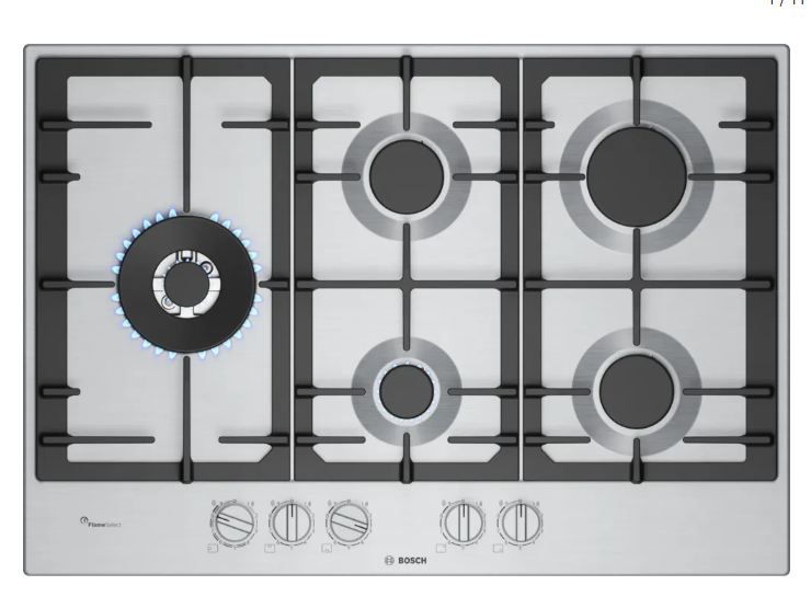 Bosch Series 6 Gas Hob 75 Cm Stainless Steel Pcs7a5i90