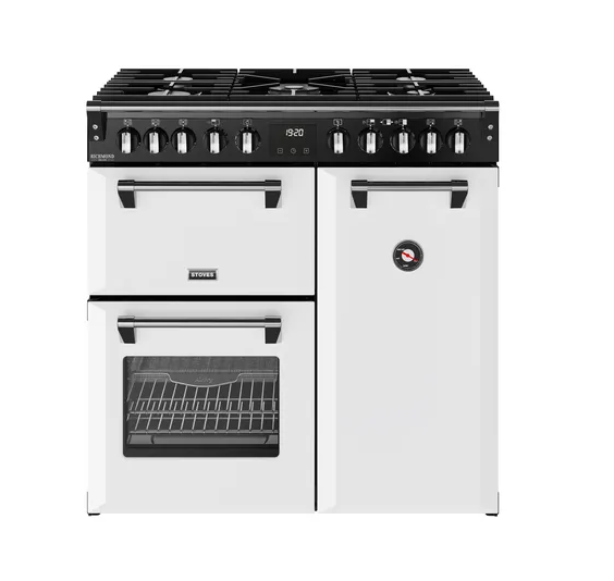Stoves White 444412004 Richmond Deluxe 90Cm Dual Fuel Range - Ice