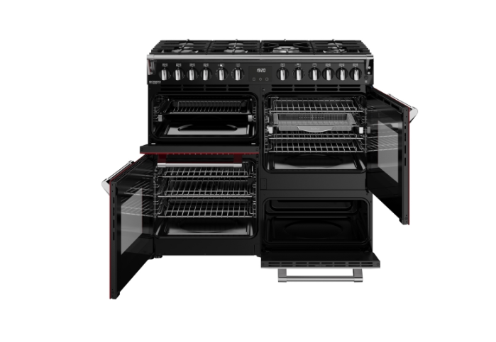 Stoves Red 444412020 Richmond Deluxe 100Cm Dual Fuel Range Cooker - Garnet