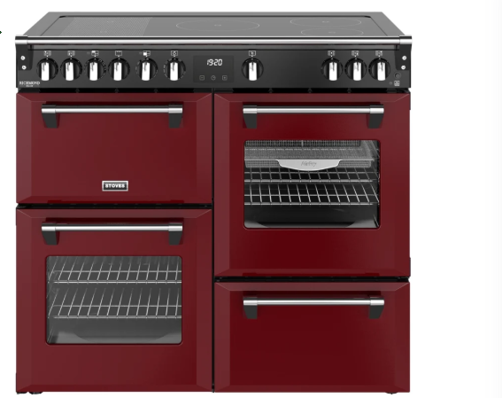 Stoves Red 444412026 Richmond Deluxe 100Cm Induction Range Cooker - Garnet