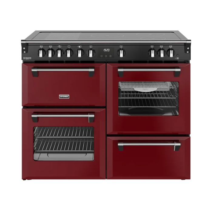 Stoves Red 444412038 Richmond Deluxe 110Cm Induction Range Cooker - Garnet