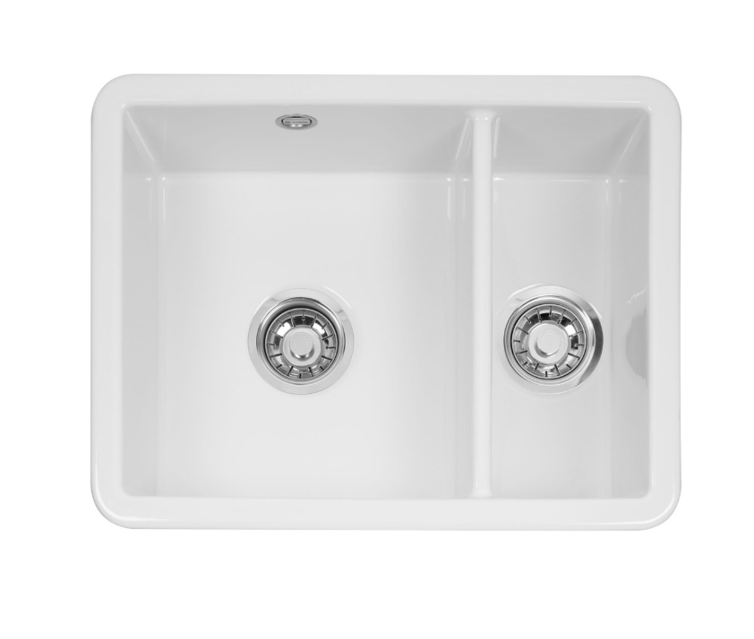 Caple White Fri151 Friska Undermount / Inset Ceramic Kitchen Sink