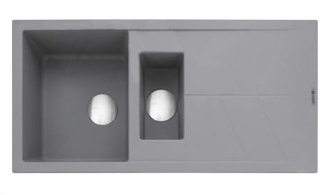 Caple Grey Sotera 150 Inset 1.5 Bowl Kitchen Sink With Drainer - Pebble
