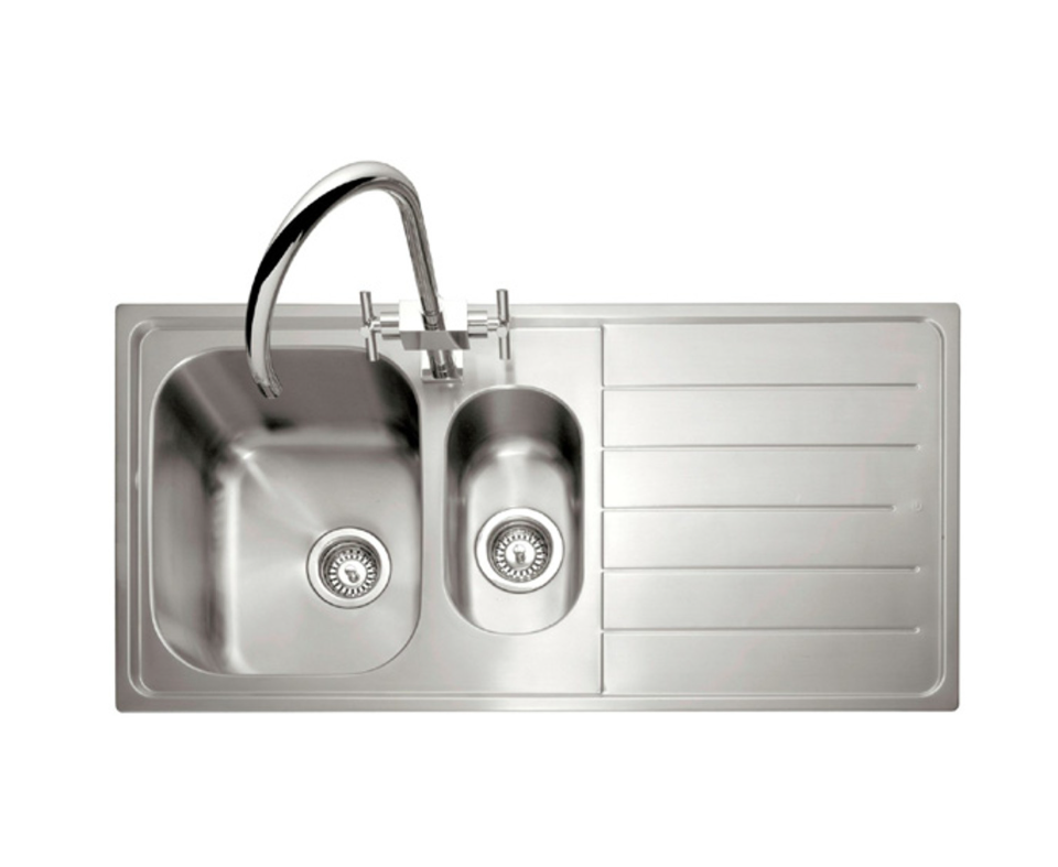 Caple Ly150ss/R Lyon 150 Inset Sink: 1.5 Bowls, Drainer, Stainless Steel.