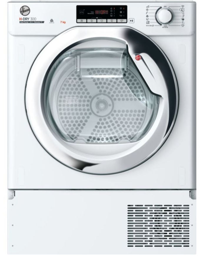 Hoover White Batd H7a2tce-80 H-Dry 300 Integrated 7Kg Heat Pump Tumble Dryer In