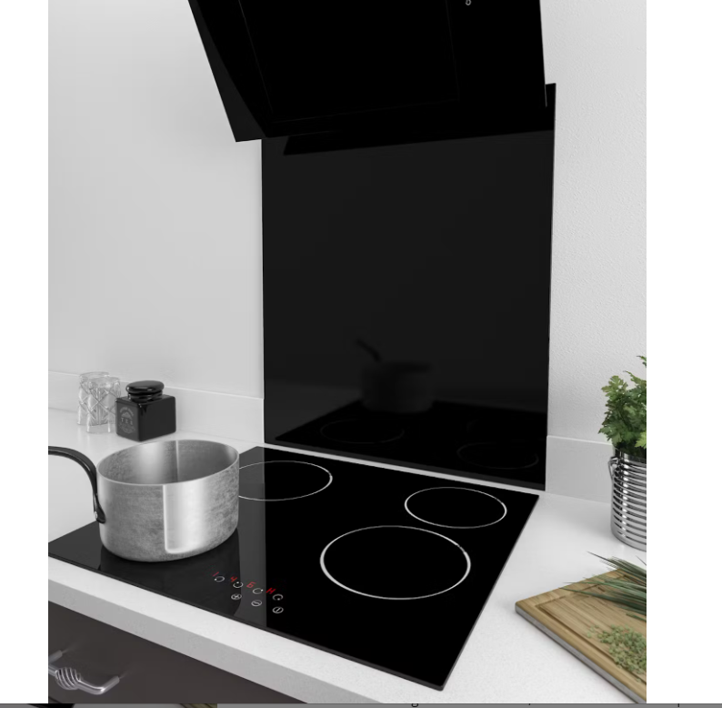 Cata Black Bsb675 60Cm X 75Cm Glass Splashback