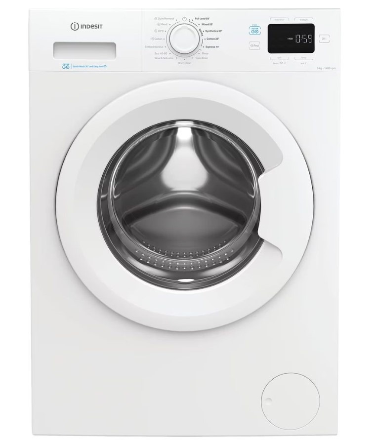 Indesit White Push&Go Ip 946 Push&Go Uk 9Kg Washing Machine With 1400 Rpm - A Rated
