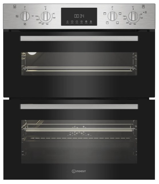 Indesit Dui12dix Built Under Electric Fan Double Oven - Stainless Steel