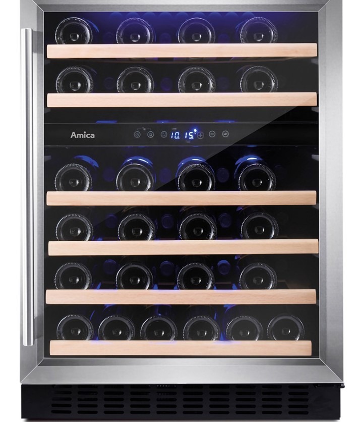 Amica Red/White/Bordeaux Awc600ss Freestanding Wine Cooler
