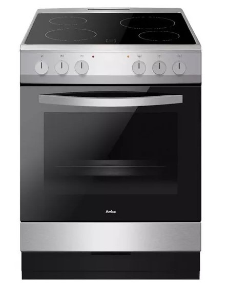 Amica Black Afc601ss 60 Cm Electric Ceramic Cooker - & Stainless Steel