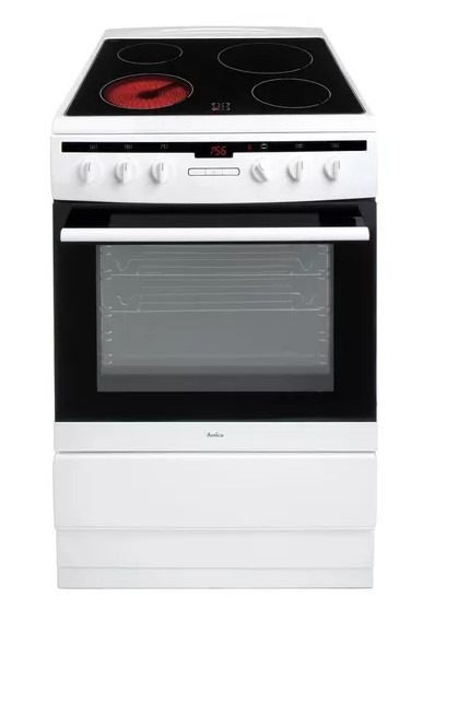 Amica White 608Ce2taw 60Cm Freestanding Electric Cooker With Ceramic Hob