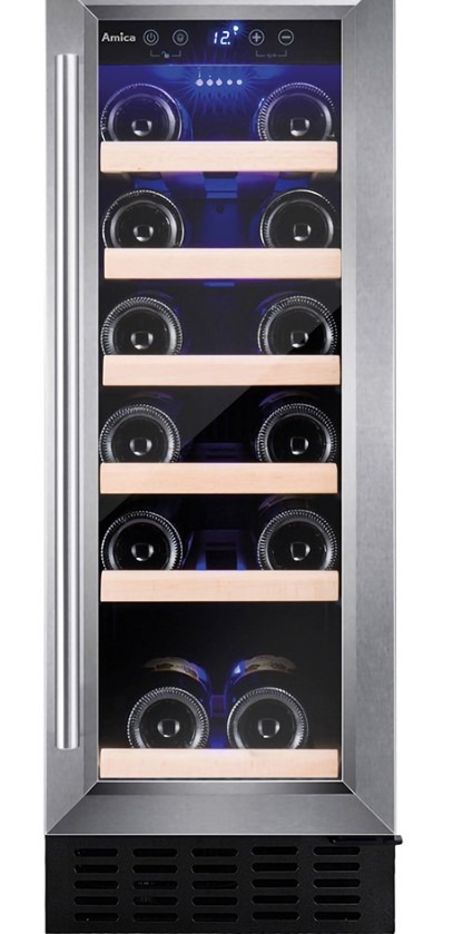 Amica Bordeaux/Light Awc300ss Freestanding Slimline Wine Cooler