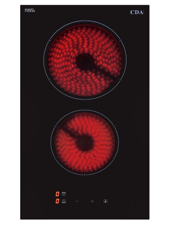 Cda Black Hc3616fr Domino Two Zone Ceramic Hob
