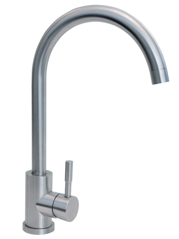 Cda Tc31ss Single Lever Swan Neck Stainless Steel Tap