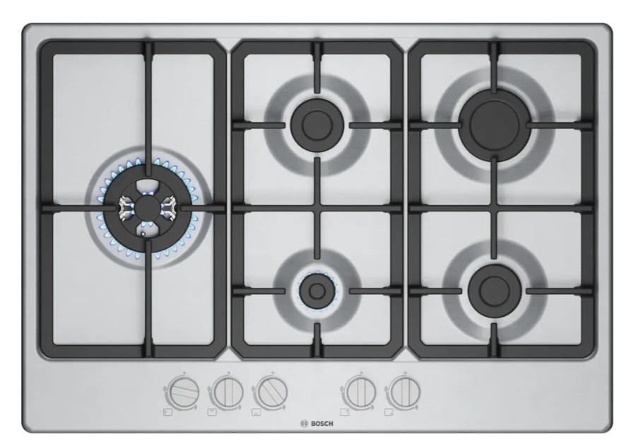 Bosch Pgm7b5k90 Series 4 Gas Hob 75 Cm Stainless Steel