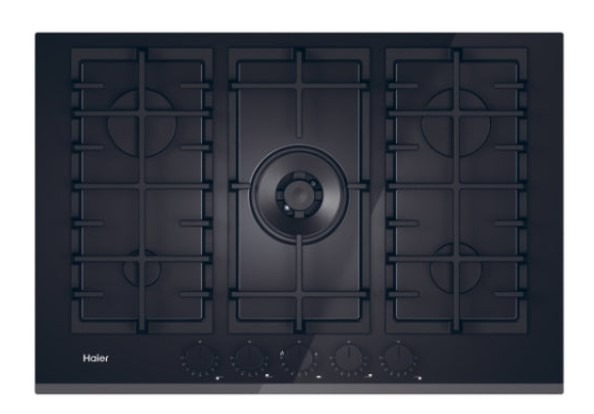 Haier Black Series 4 Gas On Glass Hob - 5 Rings Havg75tbbp