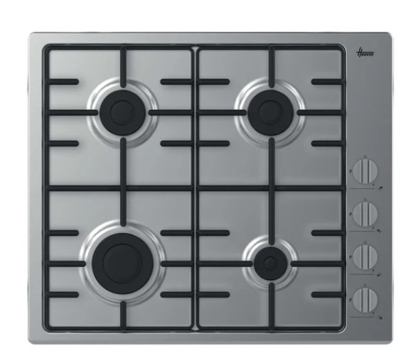 Hoover H-Hob 300 Gas Hob - Stainless Steel - 4 Burners (Hhw6lk3x)