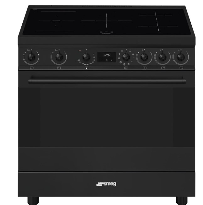 Smeg Black 90X60 Cm Symphony Classic Full Electric Cooker With Induction Hob C9imn2