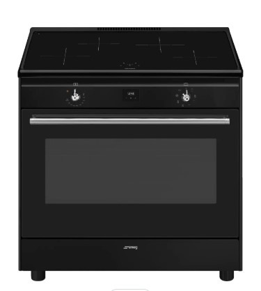 Smeg Black 90X60 Cm Concert Classic Full Electric Cooker With Induction Hob Cx91imbl
