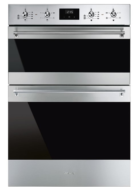 Smeg Classic Built-In Double Oven, Stainless Steel Thermo-Ventilated Dosf6300x