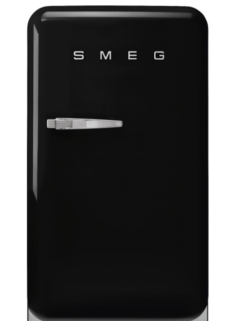Smeg Black Fab10rbl6 Minibar Refrigerator One Door, Free Standing 50'S Style
