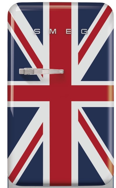 Smeg Light Fab10rduj6 Retro Free Standing Refrigerator In Union Jack Design, Right Hand Hinge
