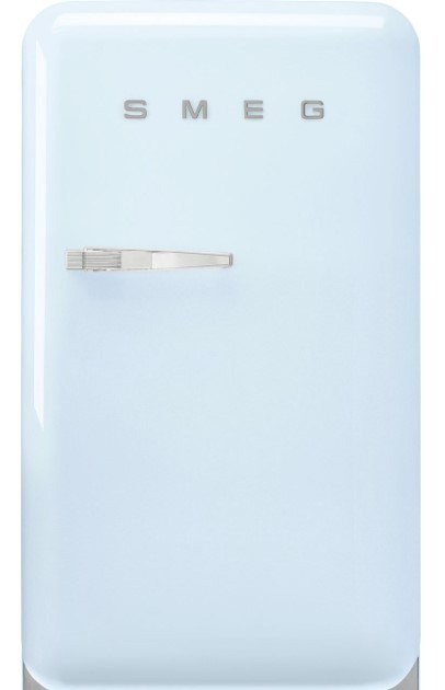 Smeg Blue Fab10rpb6 Pastel Minibar Refrigerator One Door, Free Standing 50'S Style