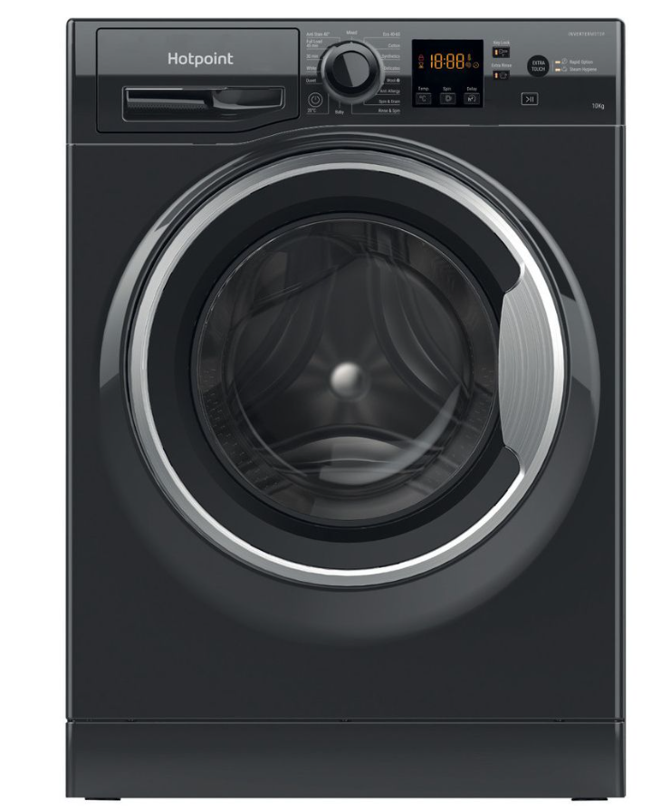 Hotpoint Black Nswm1046bsuk Freestanding 10Kg 1400Rpm Anti-Stain Washing Machine In