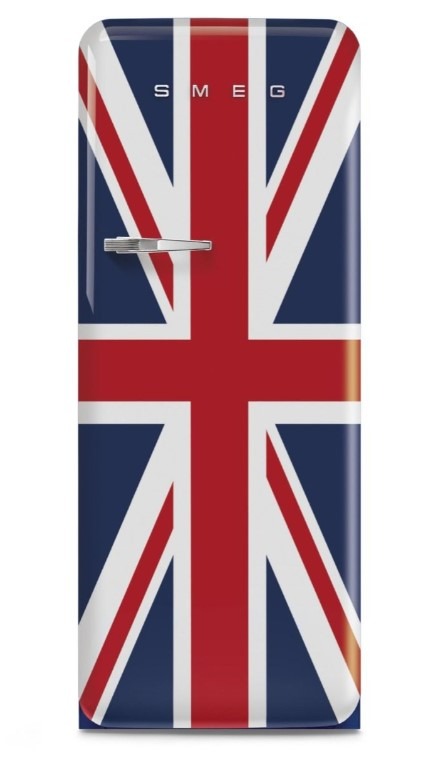 Smeg Blue/Red Fab28rduj6 60Cm 50S Style Right Hand Hinge Fridge With Icebox Union Jack