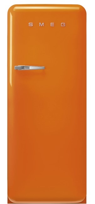 Smeg Orange Fab28ror6 Retro Free Standing Refrigerator In Right Hand Hinge