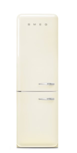 Smeg Cream Fab32lcr6uk Retro Free Standing Refrigerator In Left Hand Hinge