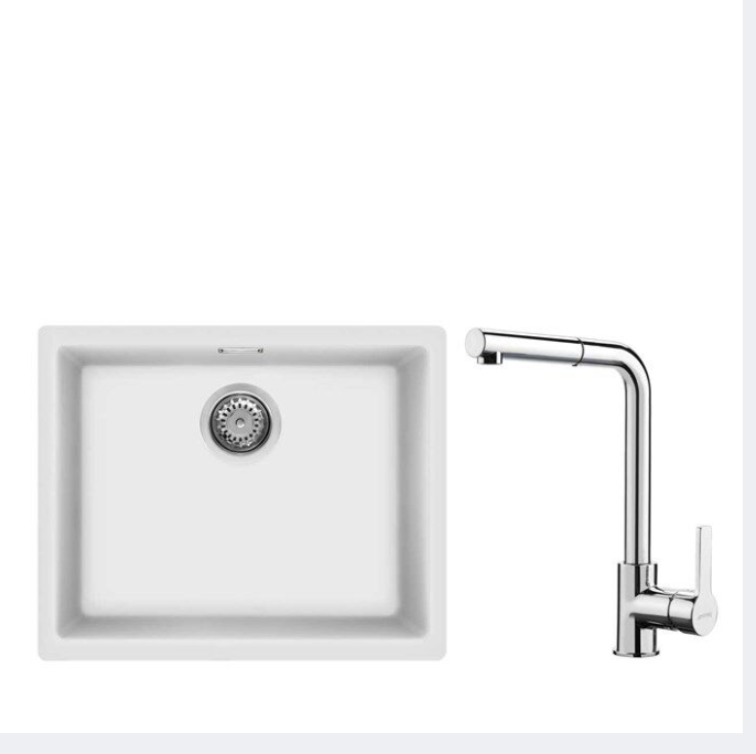 Smeg White Vzp56bmid1 Composite Sink & Mixer Tap