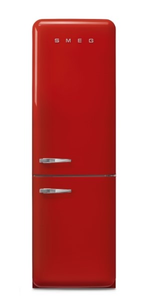 Smeg Red Fab32rrd6uk Retro Free Standing Refrigerator In Right Hand Hinge